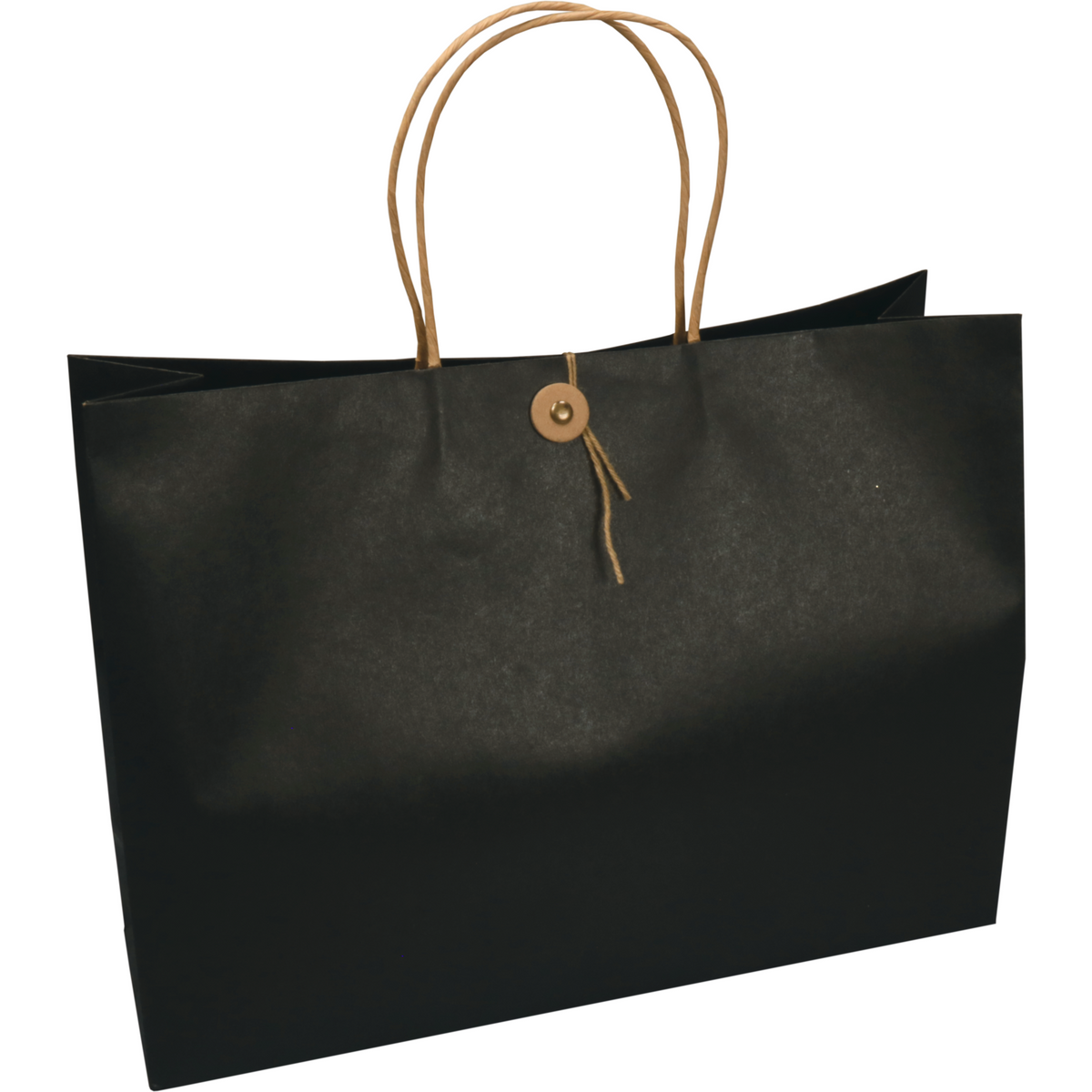 Klika - Tas | Papier verdrehtes Papierkabel Japanischer Verschluss 32,5x 10x24cm | Tragetasche | Schwarz | Tasche mit 10 Teilen