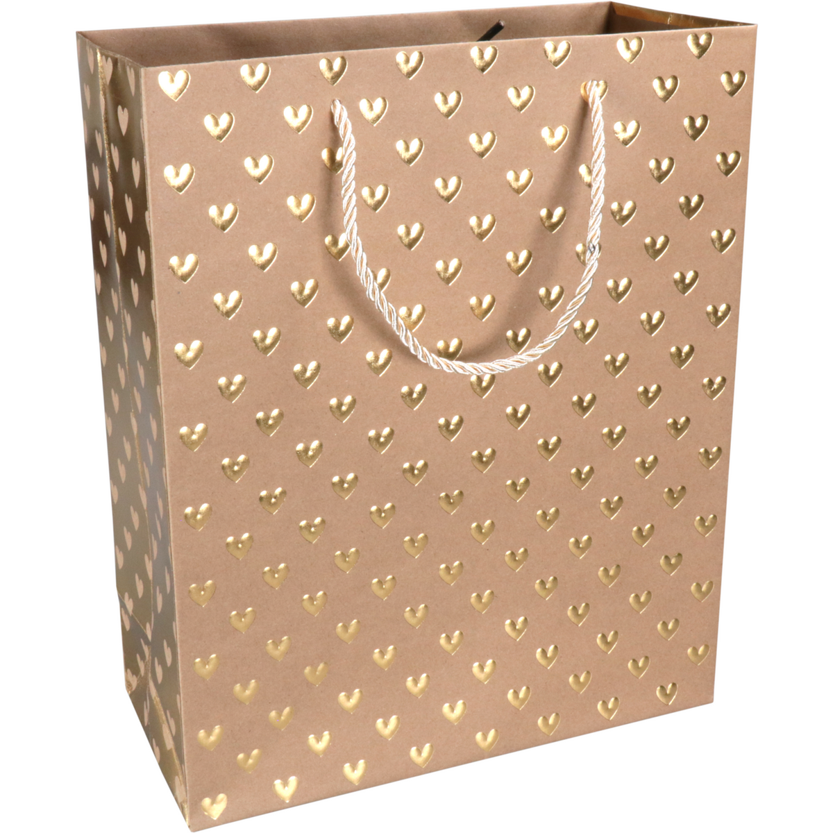 Klika - Tas | Liebe | Papier 26x 12x32cm | Tragetasche | Braun/Gold 10 Stück