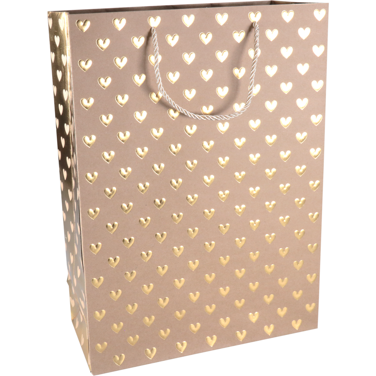 Klika - Tas | Liebe | Papier 30x 12x42cm | Tragetasche | Braun/Gold 10 Stück