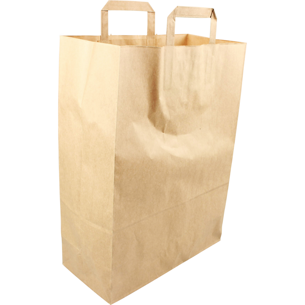 Klika - Tas | Papier flacher Griff 32x 16x43cm | Tragetasche | Braun | 250 Stück