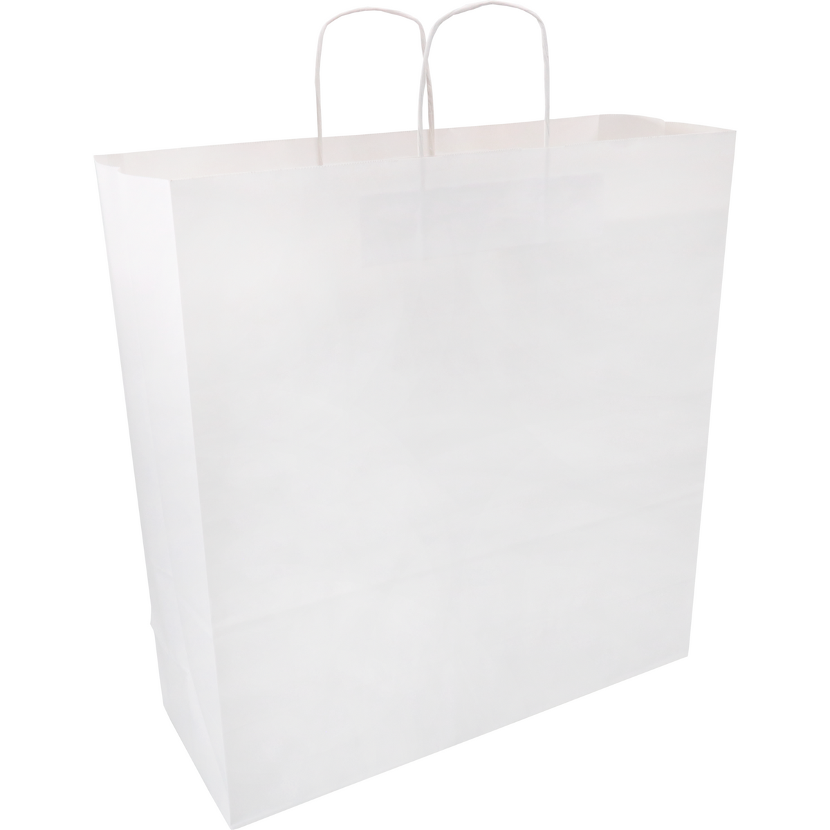 Klika - Tas | Kraftpapier verdrehte Papierkabel 45x 17x48cm | Tragetasche | Weiß | 100 Stück