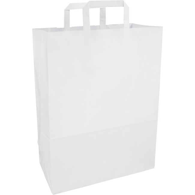 Klika - Tas | Papier | platte handgreep | 32x 16x43cm | draagtas | wit | 250 stuks