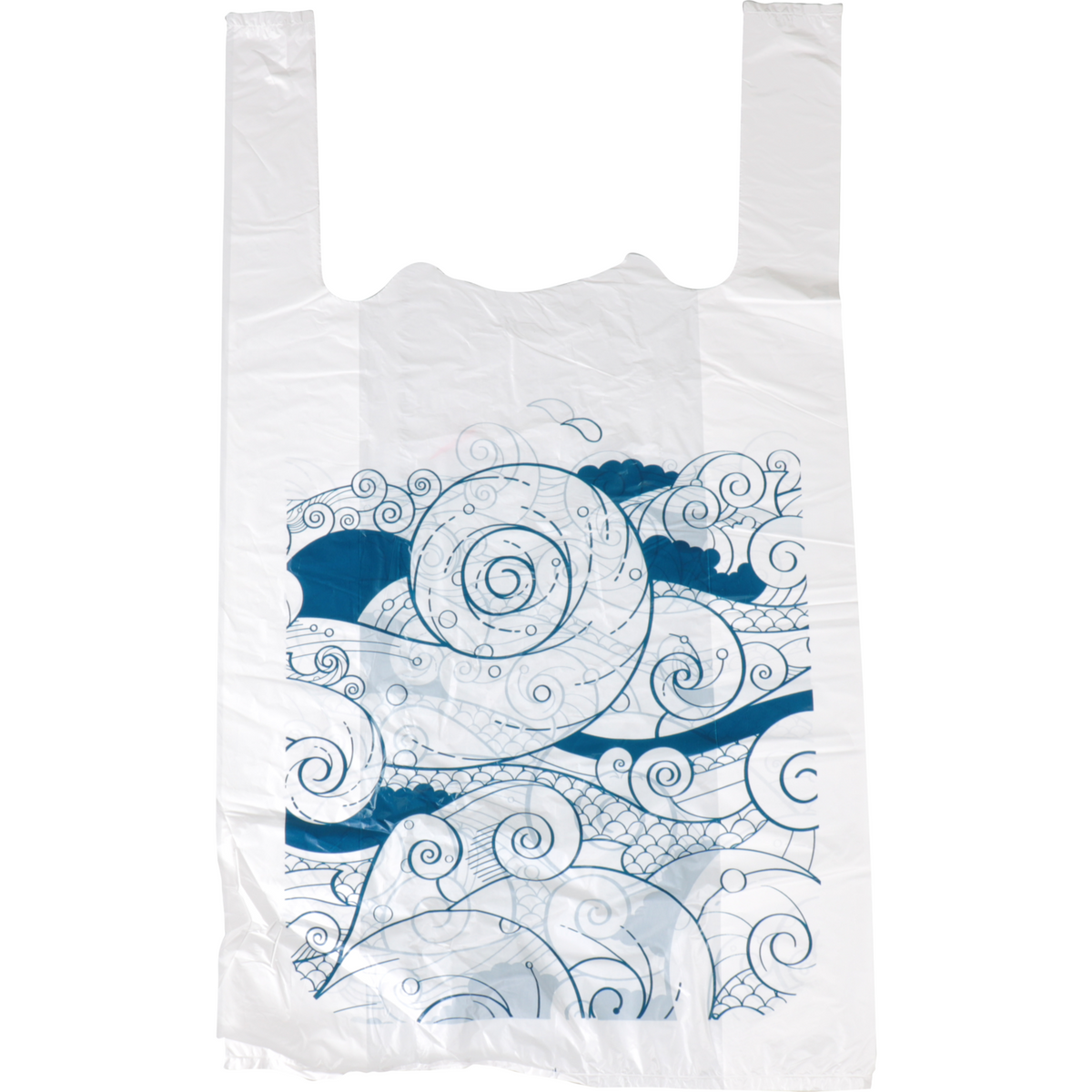 DEPA - TAS | Wellen | HDPE | 27x 6x48cm | Hemdtasche | Weiß/Blau 1000 Stücke
