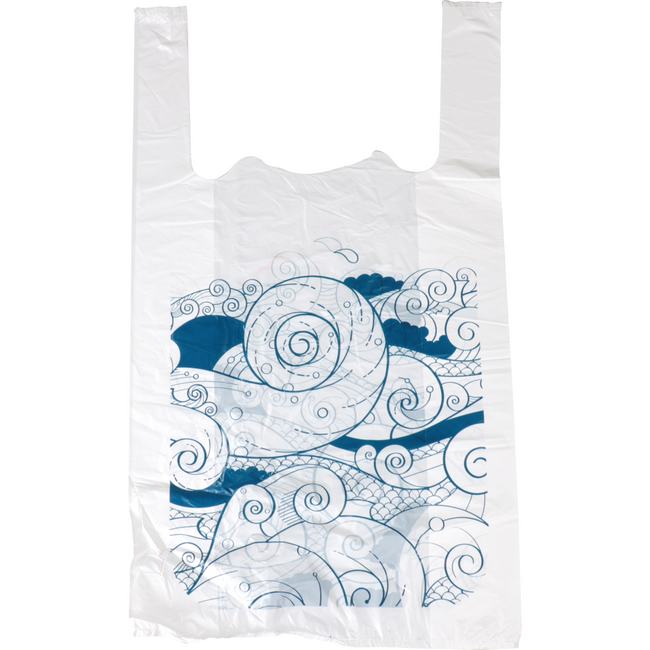 DEPA - TAS | Wellen | HDPE | 27x 6x48cm | Hemdtasche | Weiß/Blau 1000 Stücke