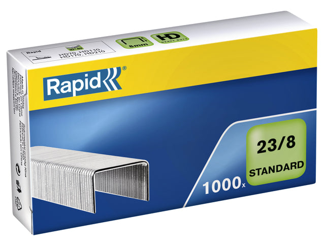 Heftklammern Rapid 23/8 verzinkt Standard 1000 Stück | Karton mit 1000 Stück
