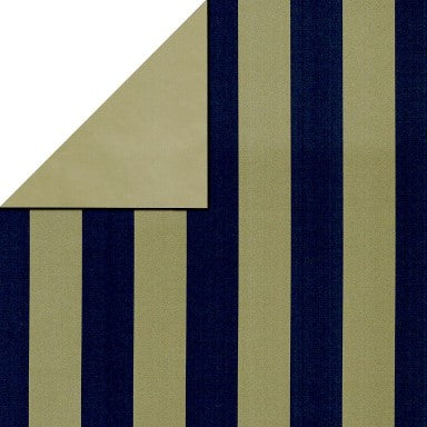 Klika - Geschenkpapier - Geschenkpapier - Gold Streifen auf Mat Blue 30 cm