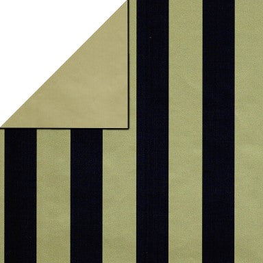 Klika - Geschenkpapier - Geschenkpapier - Gold Streifen auf Mat Black 30 cm