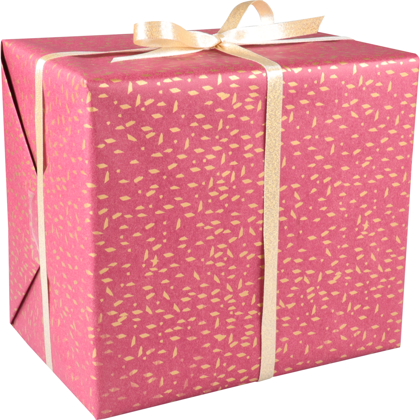 Klika - Geschenkpapier 30 cm | 100 m | 65gr/m² Confetti | Rot/Gold