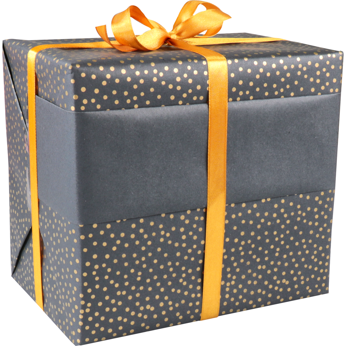 Klika - Geschenkpapier 50 cm | 200 m | 65gr/m² Punkte | Schwarz/Gold