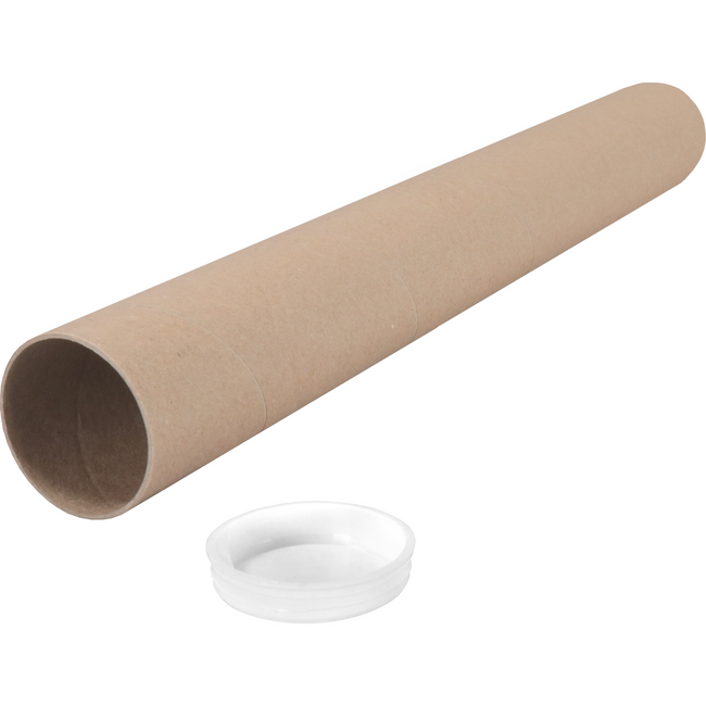 SENDPORORE® - Tube | Karton | Mit dop | Runde | Ø 50 mm | 450 mm | Braun | 52 Stücke