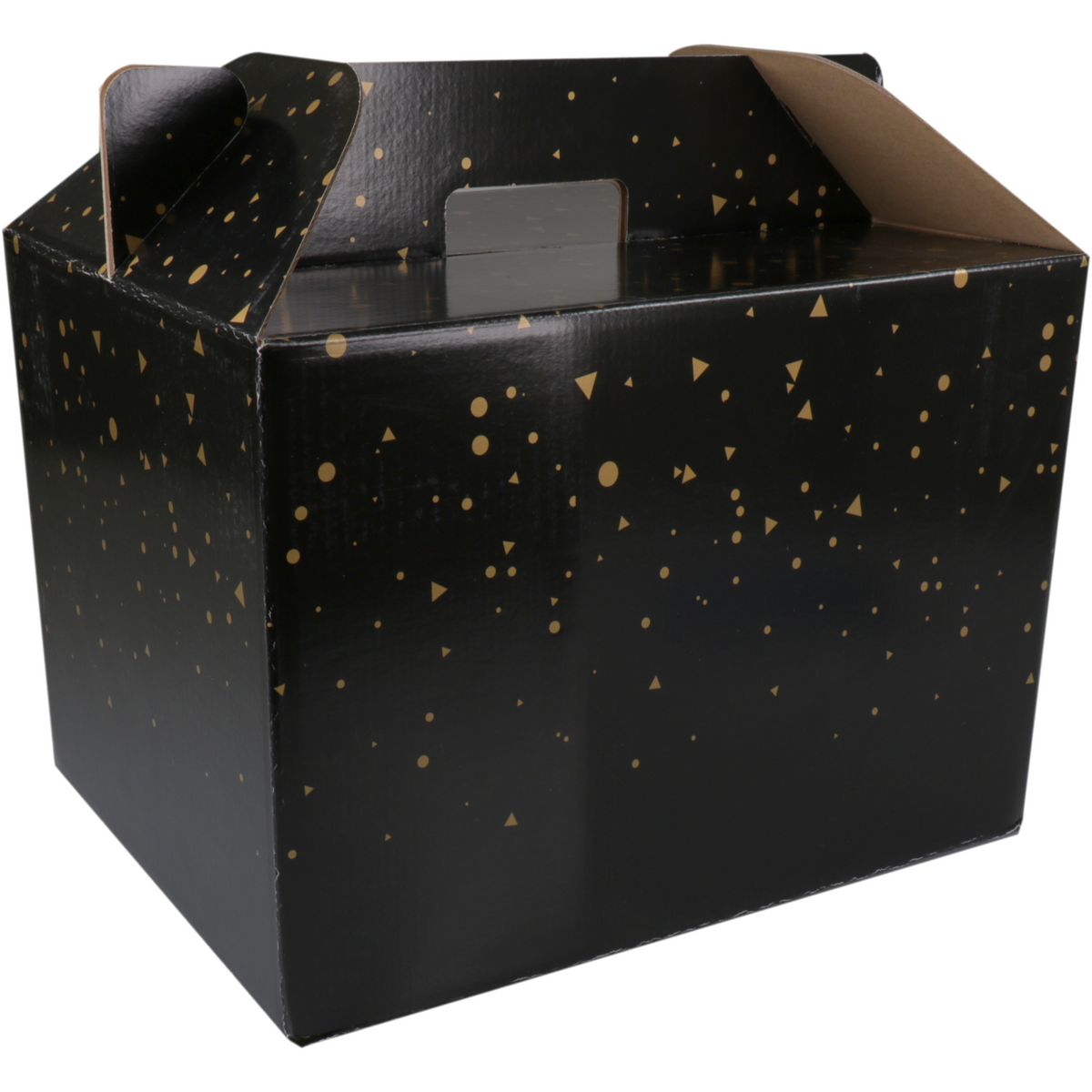 Klika - Mahlzeit Lieferbox | Funkeln s | Golfkarton | 370x275x250mm | Schwarz/Gold 15 Stücke