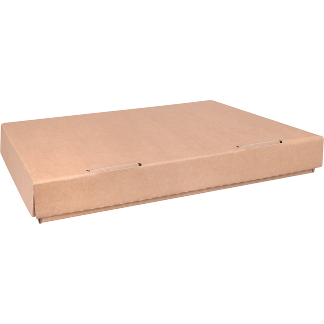 Klika - Faltbox | Golfkarton | 300x240x40mm | Fester Deckel | Braun | 25 Stücke