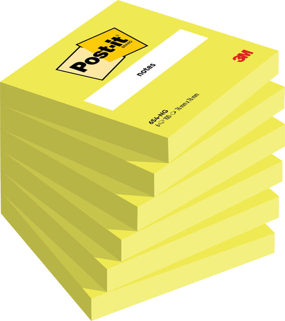 Memoblok 3m post-it 654 76x76mm Neon Green | 6 Stück