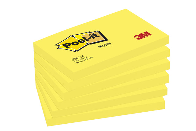 Memo-Block 3M Post-It 655 76x127mm Neon Yellow | 6 Stück