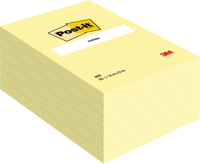 Memo-Block 3M Post-It 659 102x152mm Gelb | 6 Stück