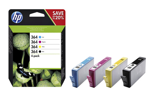 Tintenpatrone HP N9J73AE 364 Schwarz + 3 Farben