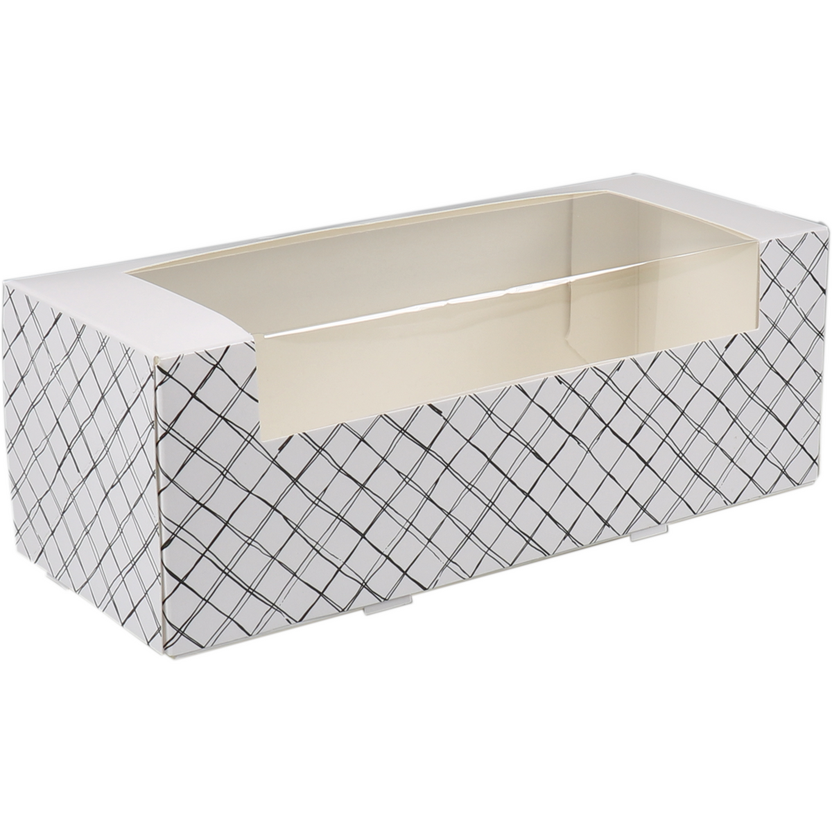 DEPA - Pack Box | Ich liebe es zu essen | Karton + Haustier | 25x10x9cm | mit Fenster | weiß/schwarze 200 Stück