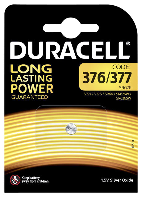 Batterie-Duracell-Knopfzelle 1x377 Silberoxid Ø6,8 mm 1,5 V-18 mA | 10 Stück