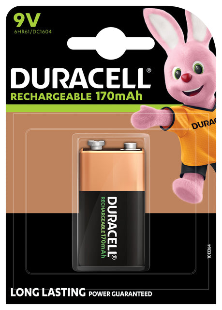 Batterie wiederaufladbar Duracell 1x9Volt 170mah Plus