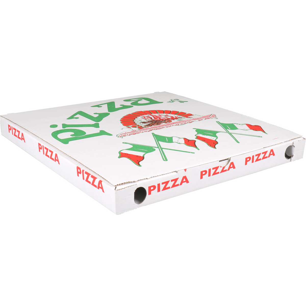 Klika - Pizza Box | Golfkarton | 30x30x3cm | Vegetale | Weiß | 200 Stück