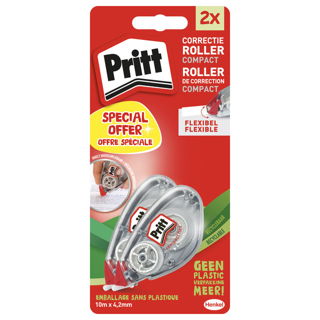 Korrekturroller Pritt 4,2mmx10m Compact Flex Blister 2. Halbpreis | 10 Stück