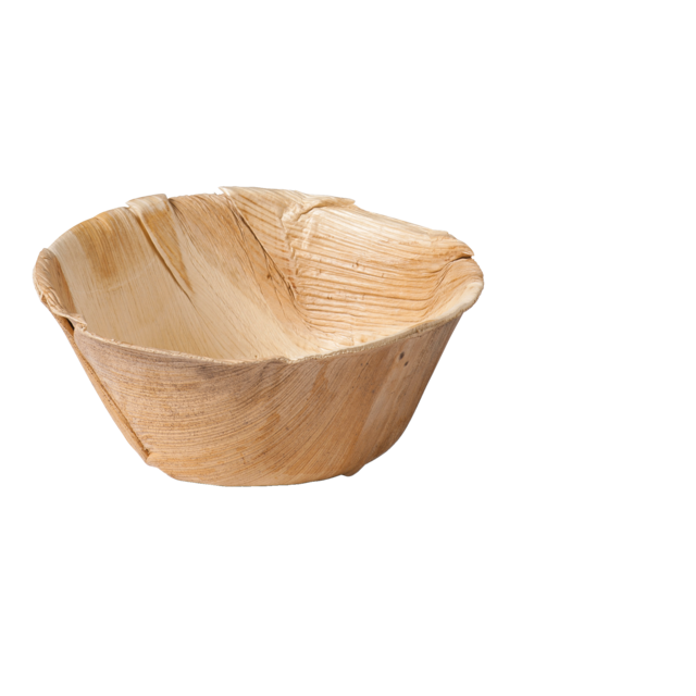 Biodore - komm | Runde | Palmblad | Ø14cm | 500 ml | Natürlich | 25 Stücke