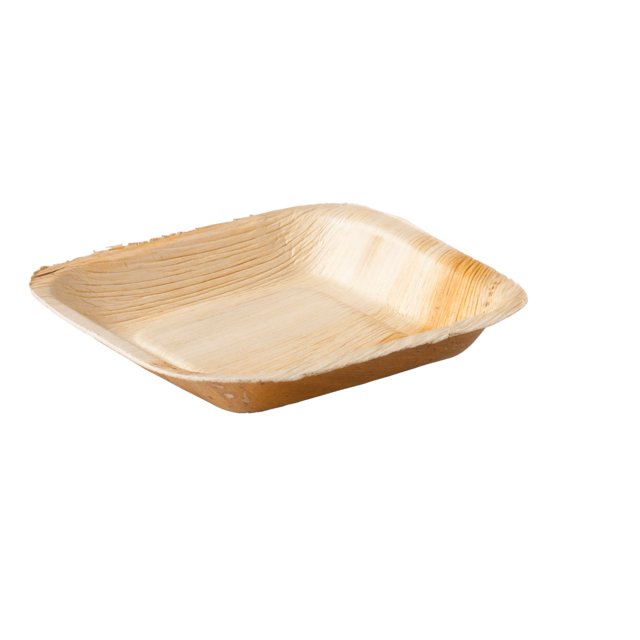 Biodore - Bord | Quadrat | 1-professionspalmblad | 17x17cm | Natürlich | 25 Stücke