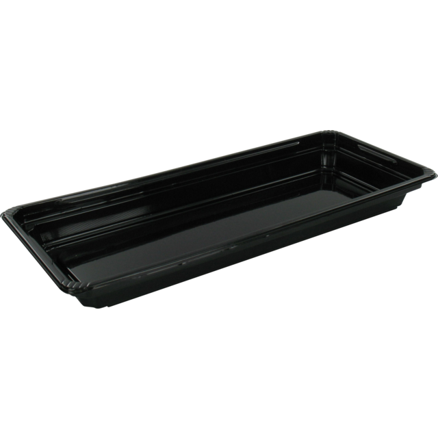 Klika - Skala | Sushitray | Recyceltes Haustier | Rechteckige 212x91x21mm | Schwarz | 750 Stücke