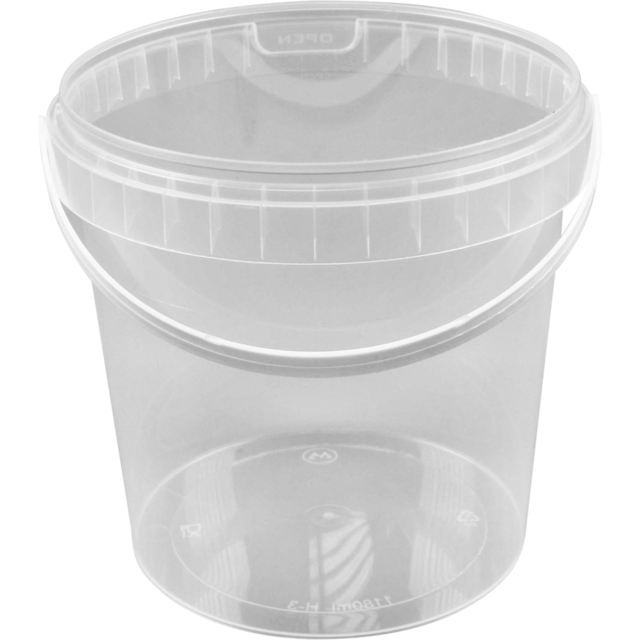 Klika - Bak | Pp | 1180 ml | Ø133mm | mit Griff | mit Deckel | Transparente 170 Stücke