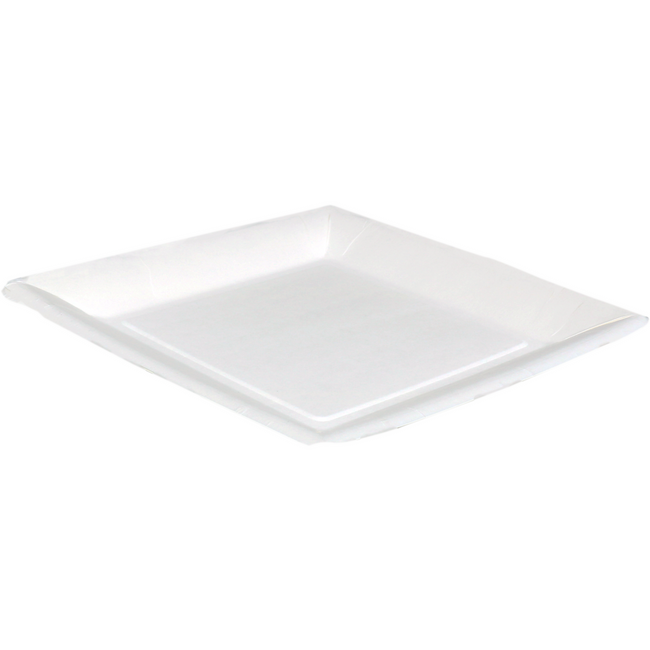 Biodore - Bord | Quadrat | 1-professioneller Karton | 23x23cm | Weiß | 100 Stück