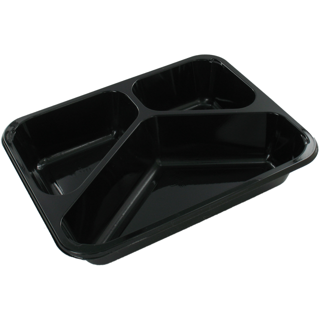 Bak | Cpet | 3-profession | Menubak | 227x178x43mm | Schwarz | 420 Stücke