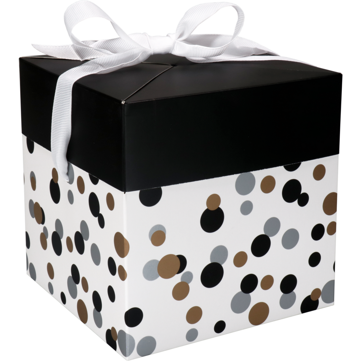 Klika - Pop -up -Box | Konfetti | Karton | 15x15x15cm | Silber/Gold/Schwarz 25 Stück
