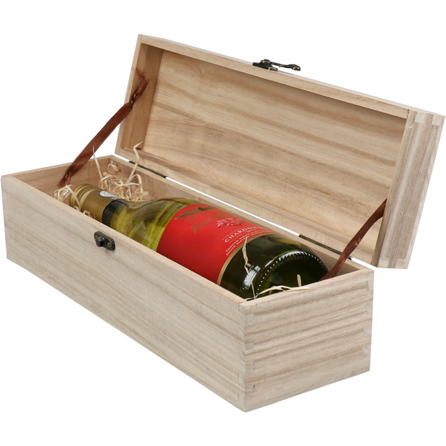 Klika - Wijnkist | Holz | 1 Flasche | inkl. Deckel | 340x95x95mm | 1 Stücke