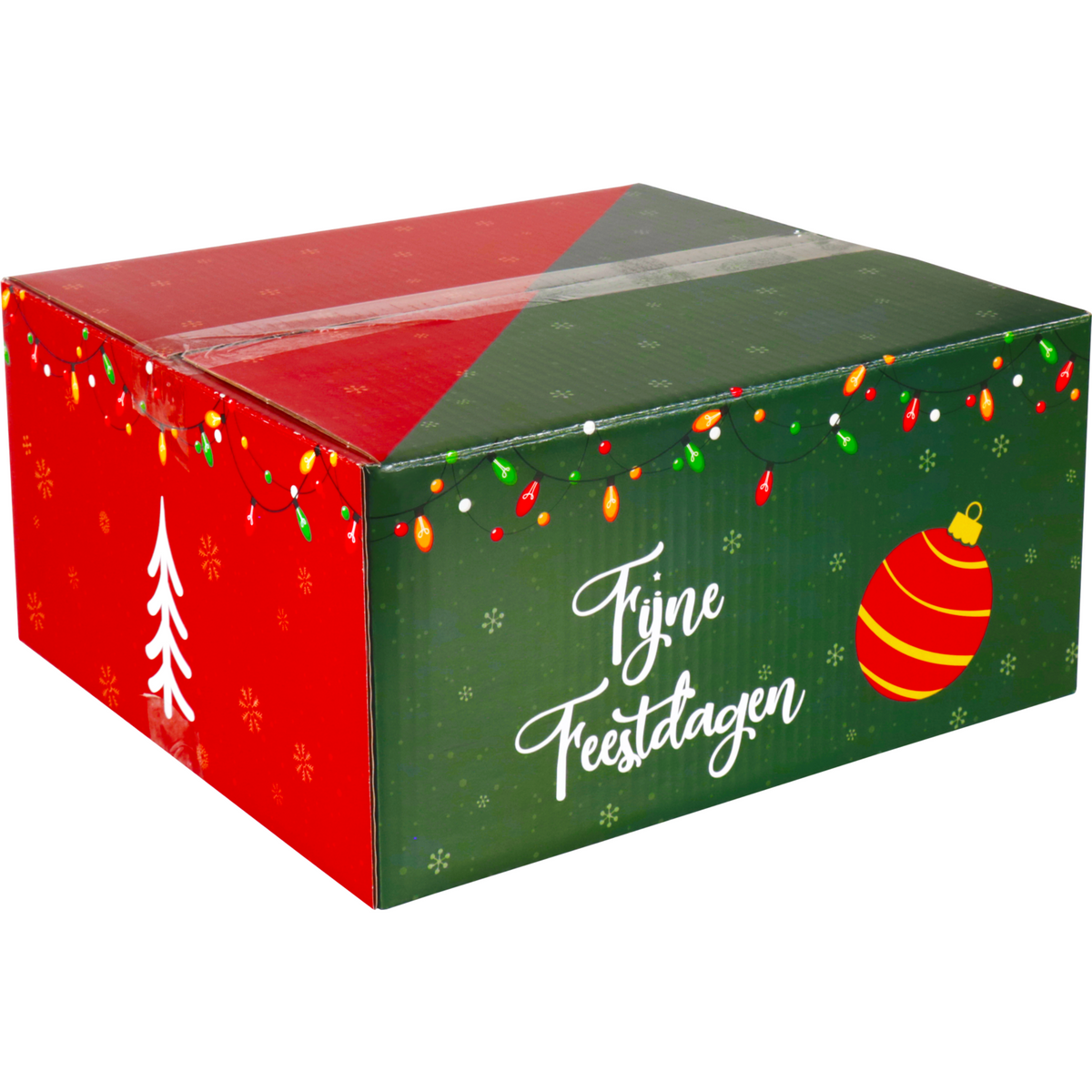 Klika - Weihnachtspaketbox | Wunderbare Zeit | Golfkarton | 350x315x170mm | Weihnachten | B | rot/grün 10 Stück