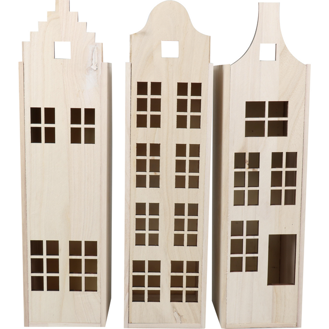 Klika - Wijnkist | Holz | 1 Flasche | inkl. Deckel | 330x95x95mm | 6 Stücke