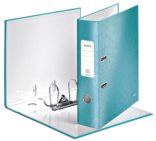 Ordner Leitz Wow 180 ° A4 80mm Papp Ice Blue | 10 Stück