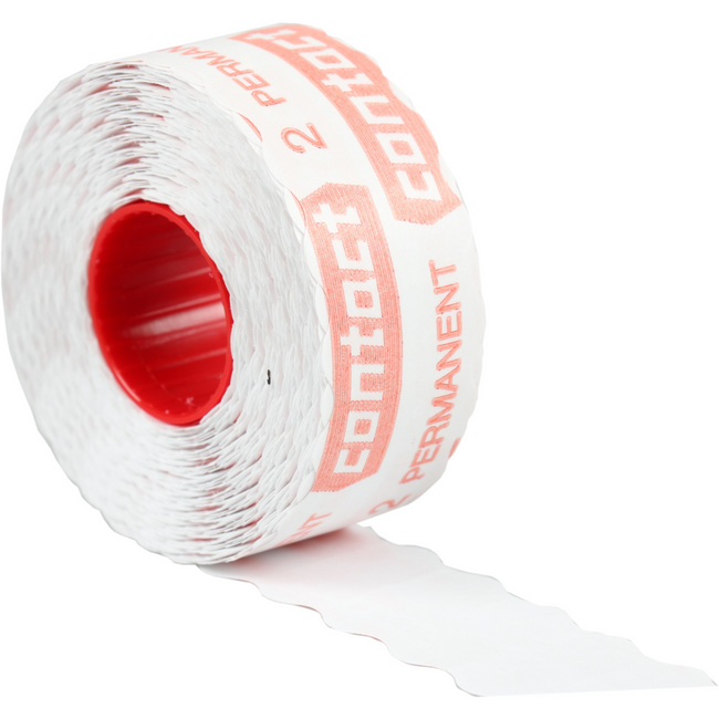 Kontakt - Etikett | Papier permanent 26x12mm | Weiß | 18 Rolle