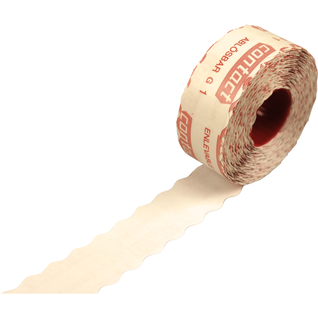 Kontakt - Etikett | Price Label Paper Abnehmbar 26x12mm | Weiß | 18 Rolle