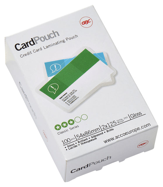 Lamining Cover GBC Creditcard 54x86mm 2x125micron 100 -Pieces