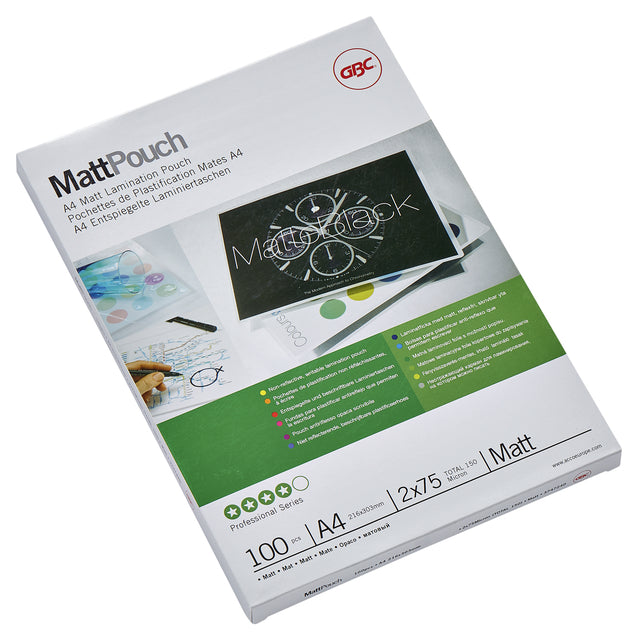 Laminingabdeckung GBC A4 2x75micron Mat 100 -Pieces