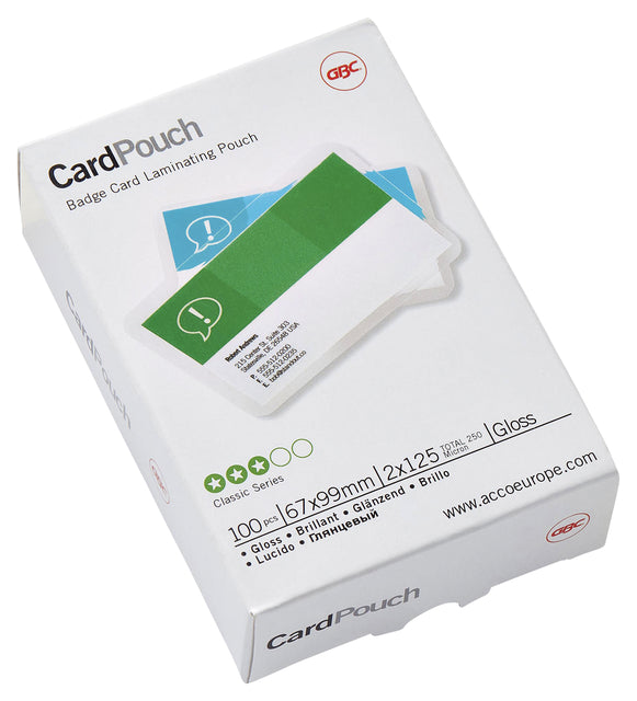 Lamining Cover GBC -Abzeichenkarte 67x99mm 2x125micron 100 Stück