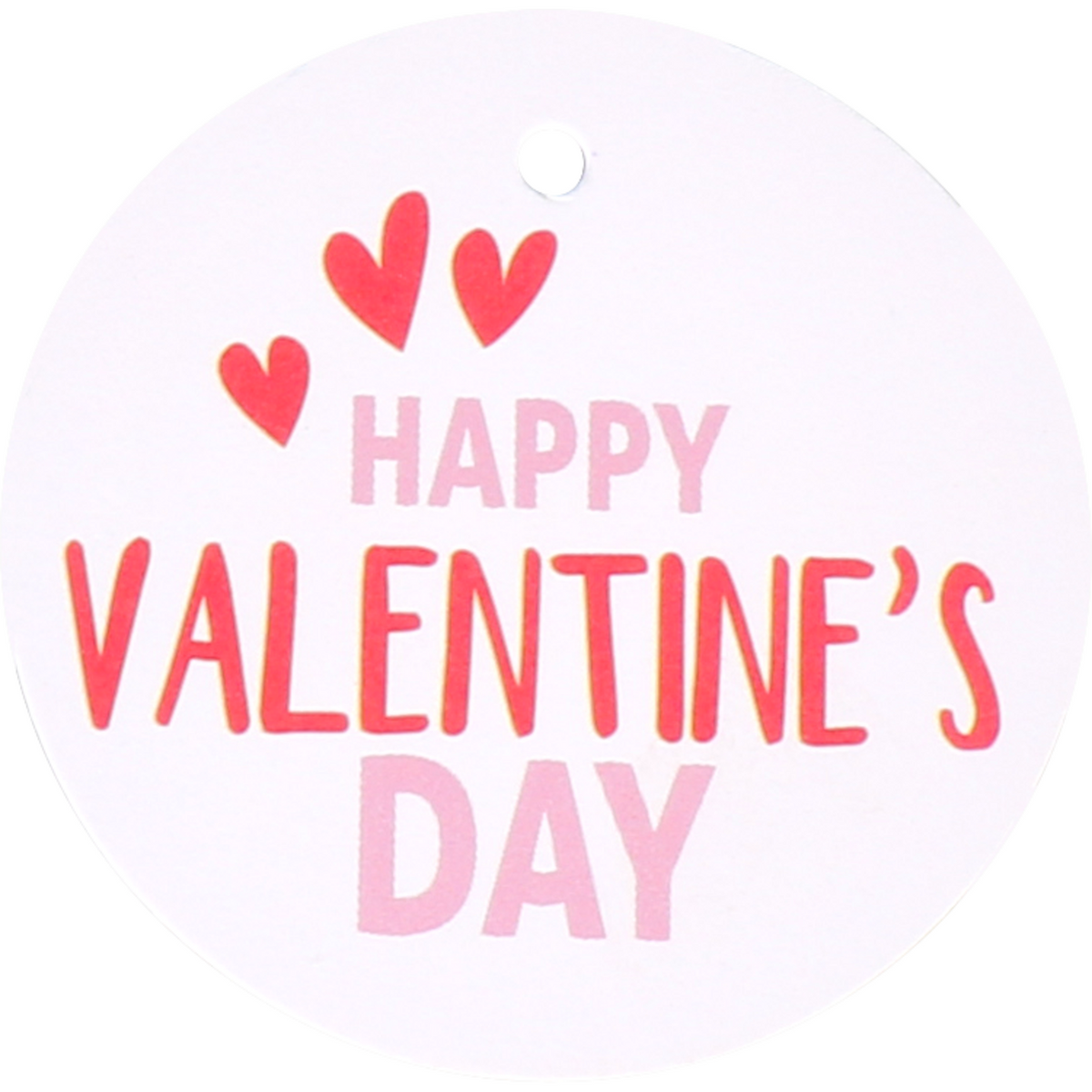 Klika - Label | Kraftpapier Happy Valentinstag | Ø5CM | Rosa/rote 50 Stück