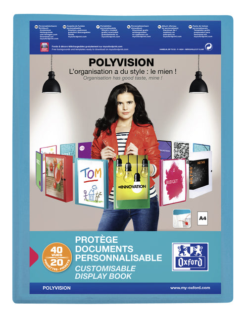 Showalbum Oxford Polyvision A4 20 Beutel PP Blue | 12 Stücke
