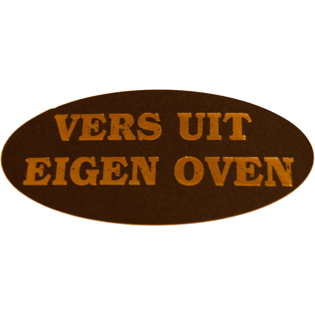 Klika - Label | Werbeetikettpapier frisch aus unserem eigenen Ofen Permanent 60x30mm | Schwarz/Gold -Brötchen bei 500 Stück