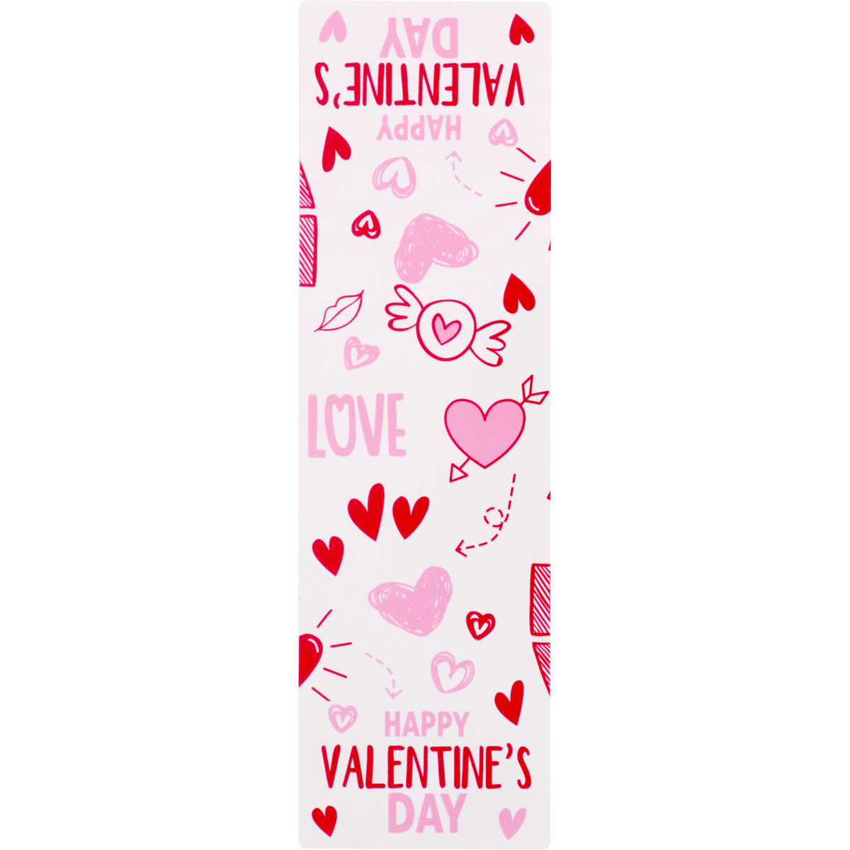 Klika - Schließaufkleber | Glücklicher Valentinstag | 200x60mm | Papier + PP | Rosa/rote Rolle bei 100 Teilen