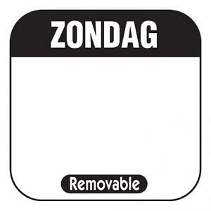 Day Label beschrieben AFM. 25x25mm 1000 Stück Label Sonntag