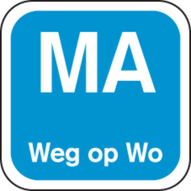 Klika - Label | Ma ging weiter | Papierwaschable 19x19mm | Blau | Rollen Sie bei 1000 Stücken