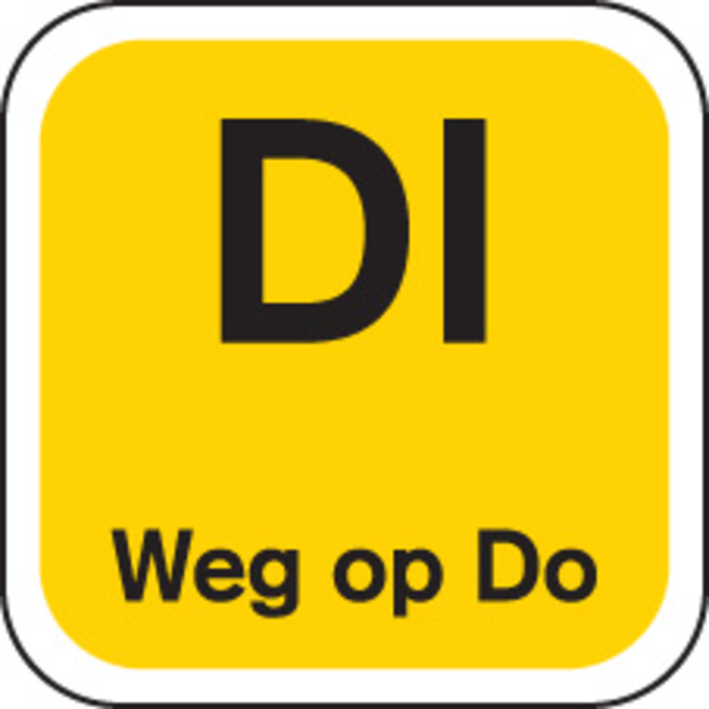Klika - Label | Di -Away -Papier waschbar 19x19mm | Geel | Rollen Sie bei 1000 Stücken