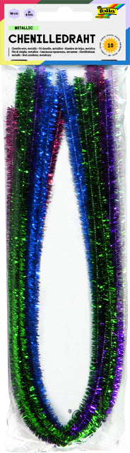 Chenille Draht Folia Metallic Assorti | 10 Stück