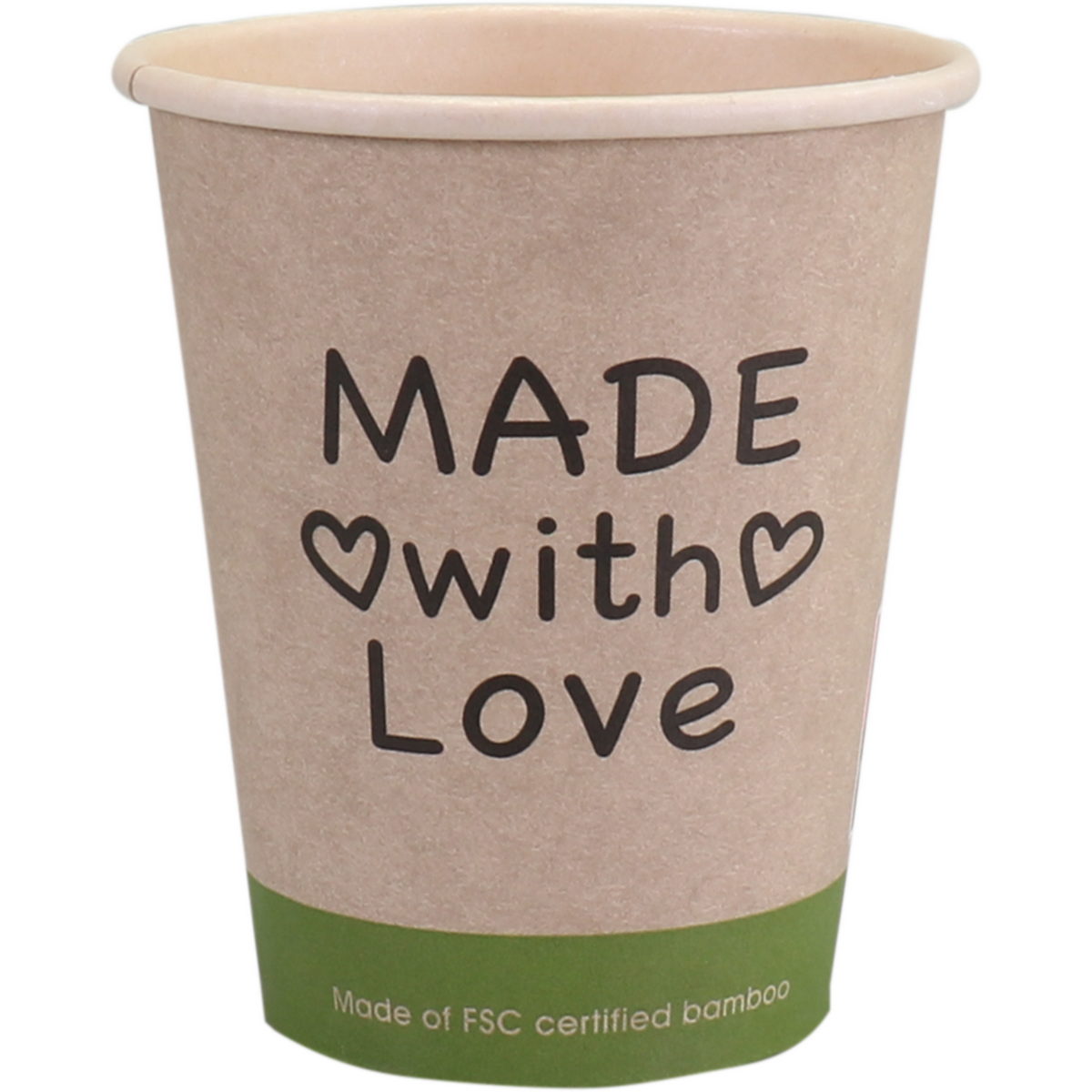 Klika - Cup | Mit Liebe gemacht | Karton + PE | 250 ml | 8oz | 92mm | 1000 Stücke